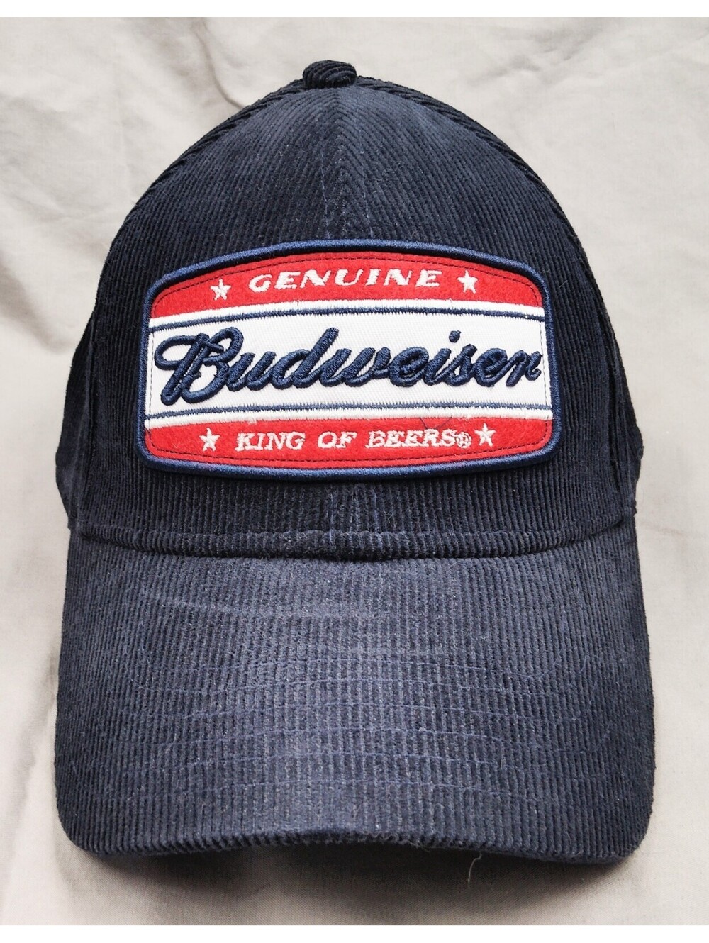 Budweiser King of Beers Hat 2013 Corduroy Adjustable Cap Anheuser Busch Patch